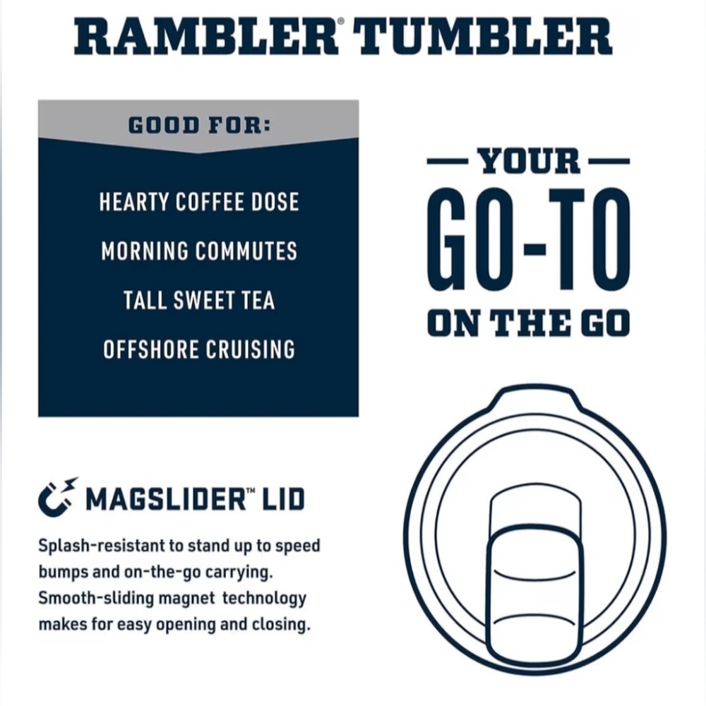 YETI Rambler 30oz Stainless Steel Vacuum Insulated Tumbler w/MagSlider Lid White - Picture 3 of 8